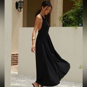 Black Halter T back dress - M